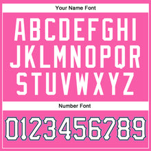 Load image into Gallery viewer, Custom Pink White-Light Blue Authentic Throwback Basketball Jersey
