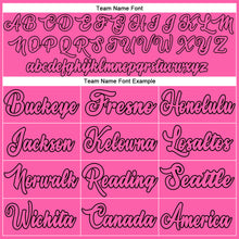 Load image into Gallery viewer, Custom Pink Pink-Black Authentic Throwback Basketball Jersey
