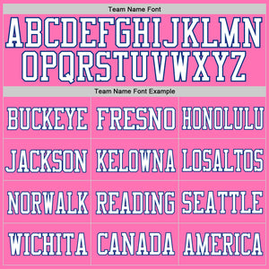 Custom Pink White-Royal Mesh Authentic Football Jersey
