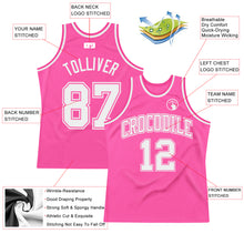 Load image into Gallery viewer, Custom Pink White Authentic Throwback Basketball Jersey
