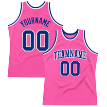 Load image into Gallery viewer, Custom Pink Royal-White Authentic Throwback Basketball Jersey

