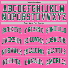 Load image into Gallery viewer, Custom Pink Kelly Green-White Authentic Throwback Basketball Jersey
