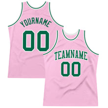 Load image into Gallery viewer, Custom Light Pink Kelly Green-White Authentic Throwback Basketball Jersey
