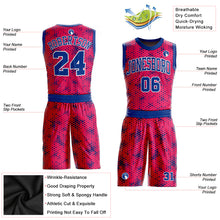 Load image into Gallery viewer, Custom Pink Royal-White Round Neck Sublimation Basketball Suit Jersey
