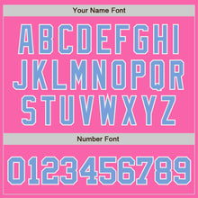 Load image into Gallery viewer, Custom Pink Light Blue-White Authentic Baseball Jersey
