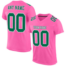 Load image into Gallery viewer, Custom Pink Kelly Green-White Mesh Authentic Football Jersey
