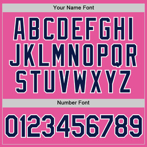 Custom Pink Navy-White Performance T-Shirt