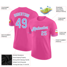 Load image into Gallery viewer, Custom Pink Light Blue-White Performance T-Shirt
