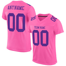Load image into Gallery viewer, Custom Pink Purple Mesh Authentic Football Jersey
