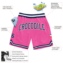 Load image into Gallery viewer, Custom Pink Navy-White Authentic Throwback Basketball Shorts
