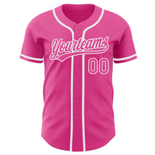 Load image into Gallery viewer, Custom Pink Pink-White Authentic Baseball Jersey
