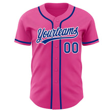 Load image into Gallery viewer, Custom Pink Royal-White Authentic Baseball Jersey
