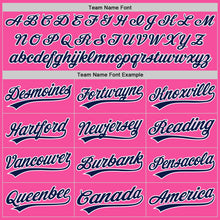Load image into Gallery viewer, Custom Pink Navy-White Authentic Baseball Jersey
