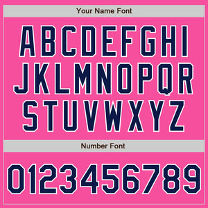Custom Pink Navy-White Authentic Baseball Jersey