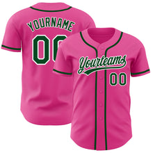 Load image into Gallery viewer, Custom Pink Green-White Authentic Baseball Jersey
