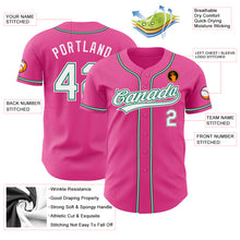 Load image into Gallery viewer, Custom Pink White-Kelly Green Authentic Baseball Jersey
