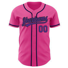 Load image into Gallery viewer, Custom Pink Purple-Black Authentic Baseball Jersey
