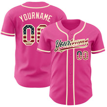 Load image into Gallery viewer, Custom Pink Vintage USA Flag-Cream Authentic Baseball Jersey
