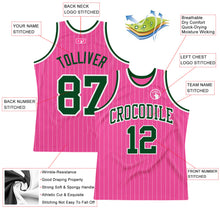 Load image into Gallery viewer, Custom Pink White Pinstripe Green-White Authentic Basketball Jersey
