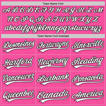 Load image into Gallery viewer, Custom Pink White Pinstripe White-Black Authentic Baseball Jersey
