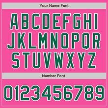 Load image into Gallery viewer, Custom Pink White Pinstripe Kelly Green Authentic Baseball Jersey
