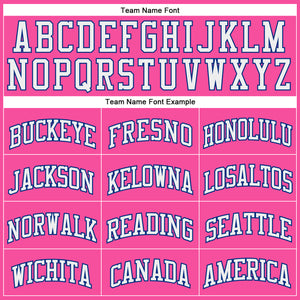 Custom Pink White-Royal Authentic Throwback Basketball Jersey