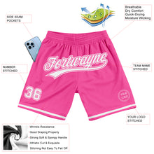 Load image into Gallery viewer, Custom Pink White Authentic Throwback Basketball Shorts
