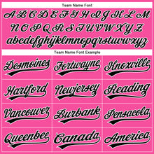 Load image into Gallery viewer, Custom Pink White Pinstripe Black Authentic Baseball Jersey
