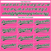 Load image into Gallery viewer, Custom Pink White Pinstripe Green Authentic Baseball Jersey
