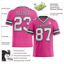 Load image into Gallery viewer, Custom Pink White-Kelly Green Mesh Authentic Football Jersey
