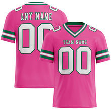 Load image into Gallery viewer, Custom Pink White-Kelly Green Mesh Authentic Football Jersey
