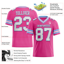 Load image into Gallery viewer, Custom Pink White-Light Blue Authentic Football Jersey
