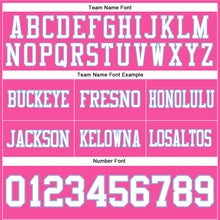 Load image into Gallery viewer, Custom Pink White-Light Blue Authentic Football Jersey
