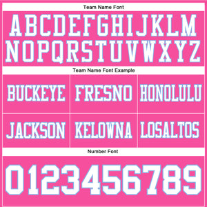 Custom Pink White-Light Blue Authentic Football Jersey
