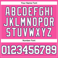 Load image into Gallery viewer, Custom Pink White-Navy Authentic Baseball Jersey
