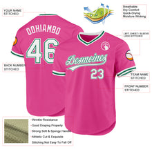 Load image into Gallery viewer, Custom Pink White-Kelly Green Authentic Throwback Baseball Jersey
