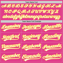 Load image into Gallery viewer, Custom Pink White-Gold Authentic Throwback Baseball Jersey
