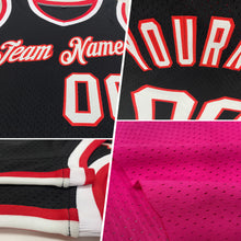 Load image into Gallery viewer, Custom Pink White-Black Authentic Throwback Basketball Jersey
