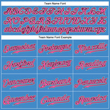 Load image into Gallery viewer, Custom Powder Blue Pink-Black Authentic Baseball Jersey
