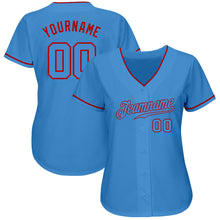 Load image into Gallery viewer, Custom Powder Blue Powder Blue-Red Authentic Baseball Jersey
