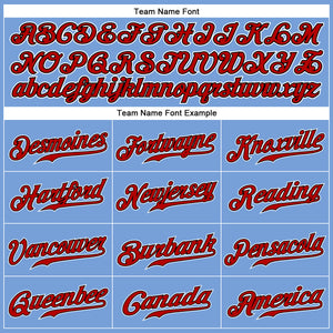 Custom Powder Blue Red Pinstripe Red-Black Authentic Baseball Jersey