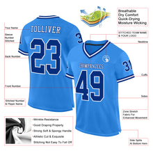 Load image into Gallery viewer, Custom Powder Blue Royal-White Mesh Authentic Throwback Football Jersey
