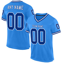 Load image into Gallery viewer, Custom Powder Blue Royal-White Mesh Authentic Throwback Football Jersey
