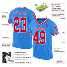 Load image into Gallery viewer, Custom Powder Blue Red-White Mesh Authentic Throwback Football Jersey
