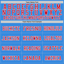 Load image into Gallery viewer, Custom Powder Blue Red-White Mesh Authentic Throwback Football Jersey
