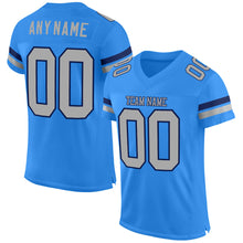 Load image into Gallery viewer, Custom Powder Blue Gray-Navy Mesh Authentic Football Jersey
