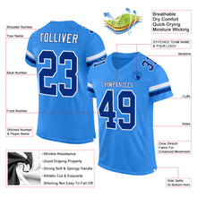 Load image into Gallery viewer, Custom Powder Blue Royal-White Mesh Authentic Football Jersey
