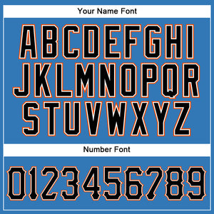 Custom Powder Blue Black-Orange Authentic Sleeveless Baseball Jersey