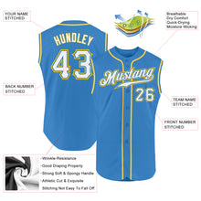 Load image into Gallery viewer, Custom Powder Blue White-Gold Authentic Sleeveless Baseball Jersey
