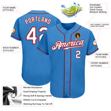 Load image into Gallery viewer, Custom Powder Blue White-Red Authentic Baseball Jersey
